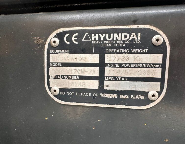 HYUNDAI  ROBEX 170 W-7A***REGISTERED***