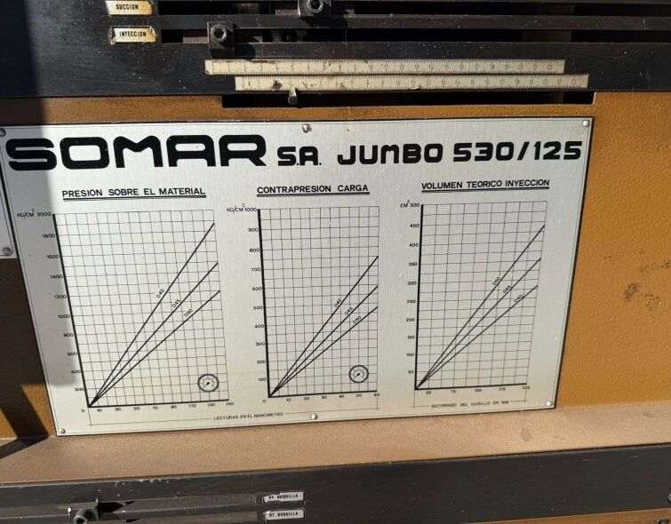 SOMAR PLASTIC INJECTION MACHINE 125TN