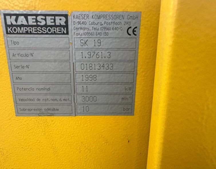 - COMPRESSEUR KAESER SK19 AVEC SÉCHEUR