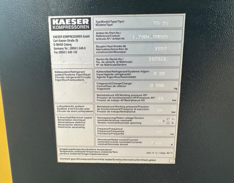 - COMPRESSEUR KAESER SK19 AVEC SÉCHEUR