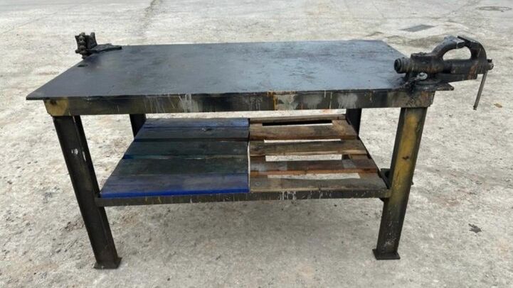 - LOT OF METAL WORK TABLES